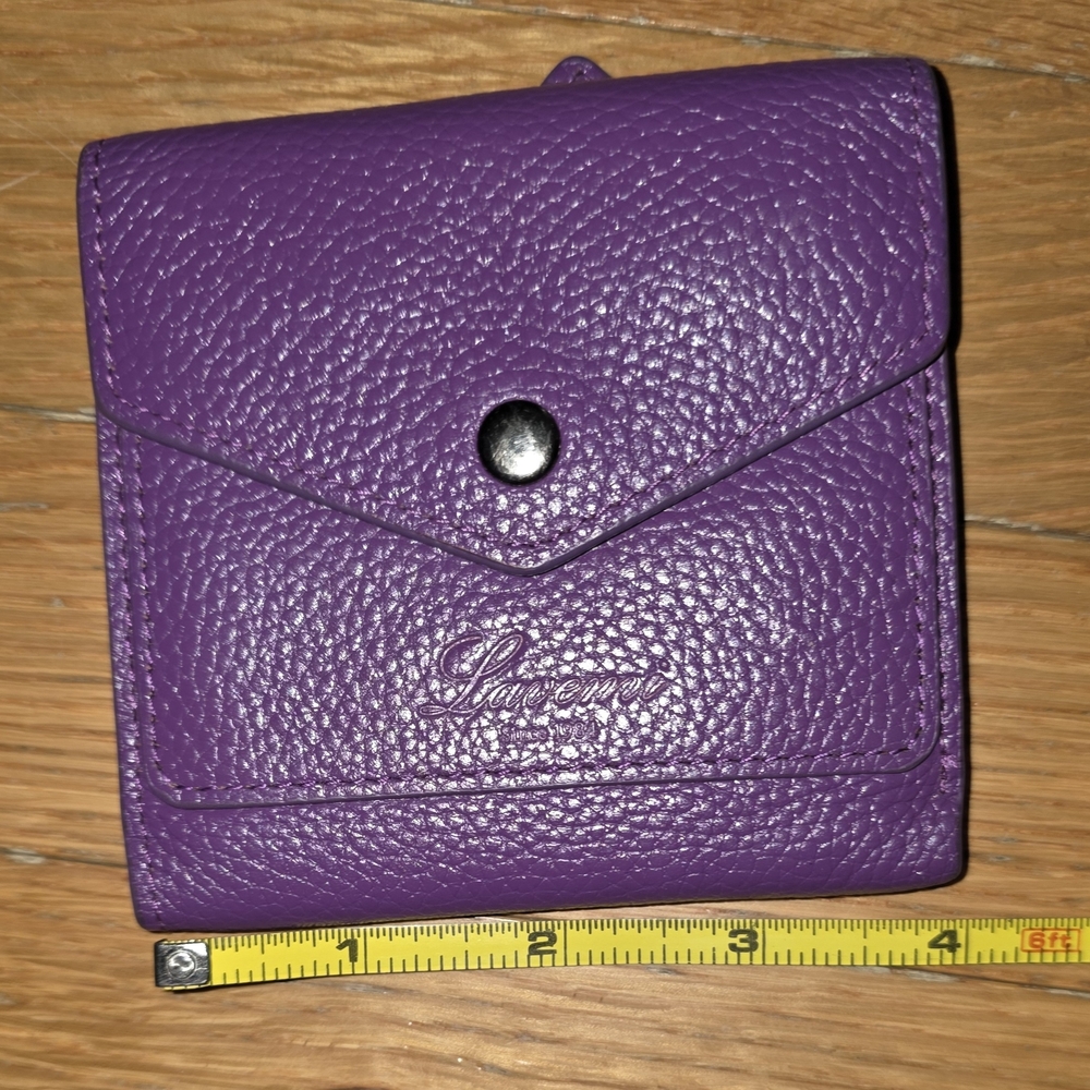 Lavemi RFID Purple Leather Wallet for Women TRIFOLD SKINNY PRETTY COLOR - Picture 8 of 9